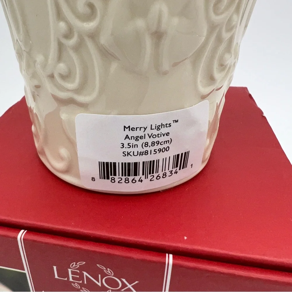 Lenox Angel Votive Candle Holder Ivory Gold Trim Christmas Decor NIB 3.5 - Picture 6 of 10